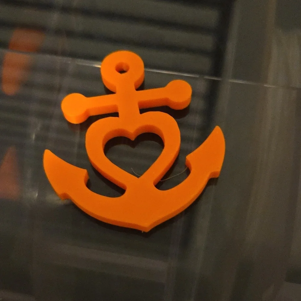 3-D printed Heart & Anchor Keychain